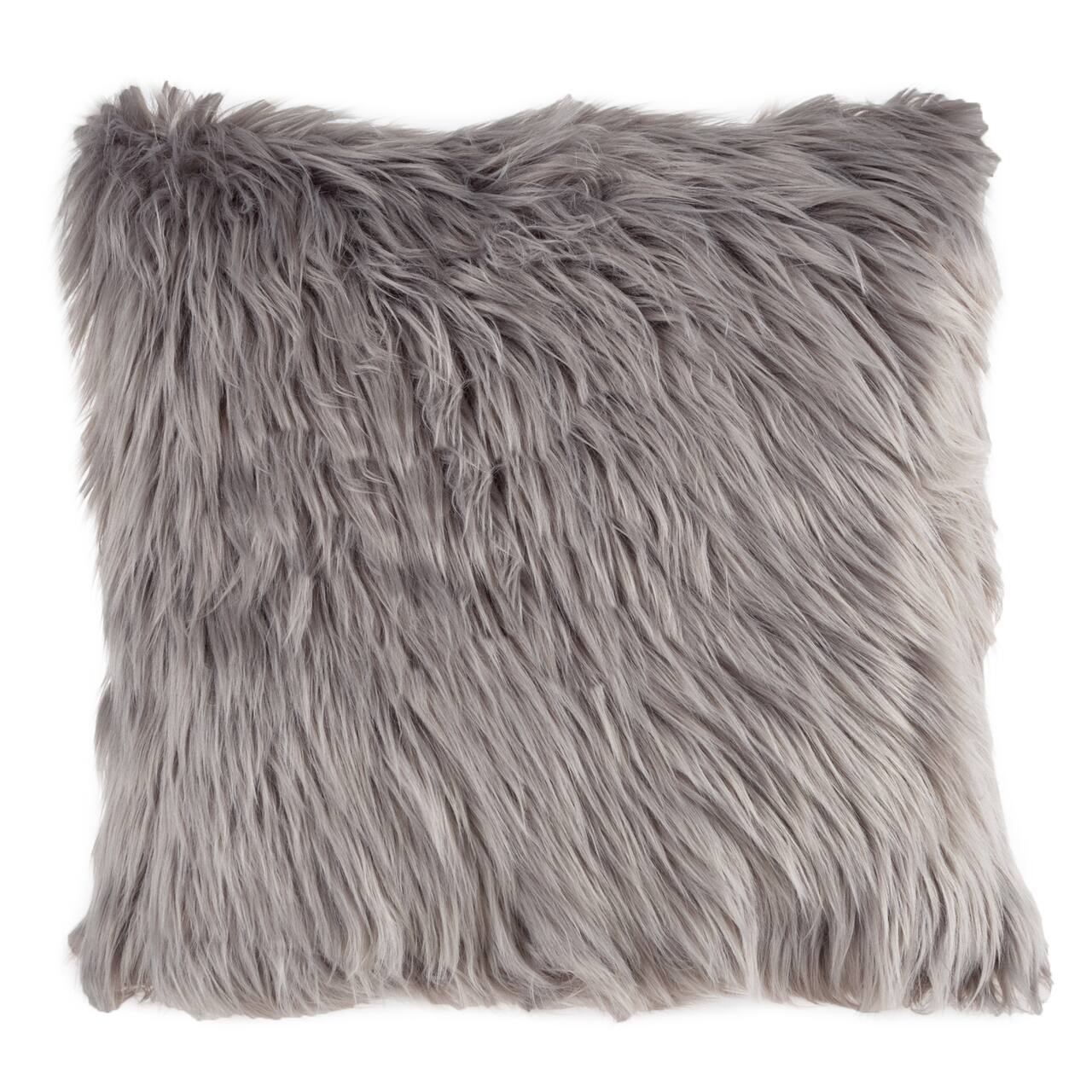 Hastings Home Himalayan Faux Fur Pillow, 18&#x22; x 18&#x22;